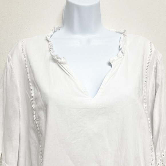 Lane Bryant Womens Plus Size White Long Full Sleeve Eyelet Detail Blouse Size 22 - Picture 4 of 9